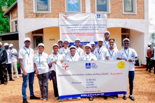 Délégation des jeunes des Clubs Justice et Paix du diocèse de Bujumbura
